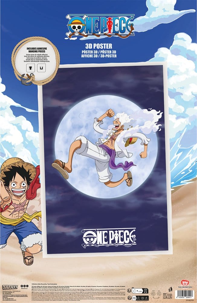 One Piece 3D Poster Monkey D. Luffy Gear 5 38 x 58 cm 8435450269417