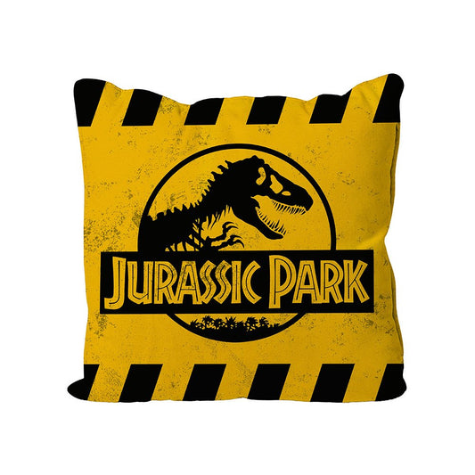 Jurassic Park Cushion Caution Yellow Logo 40 x 40 cm 8435450254284