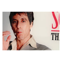 Scarface Glass Poster The World Is Yours (Grey Background) 60 x 30 cm 8436535275972