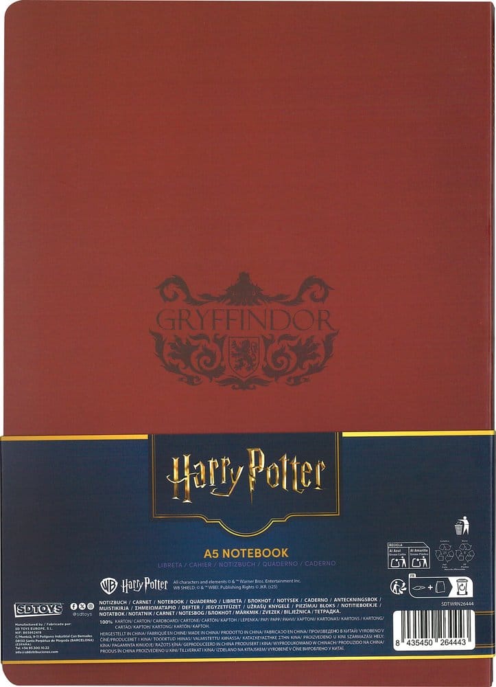 Harry Potter Softcover Notebook Gryffindor 21 cm 8435450264443