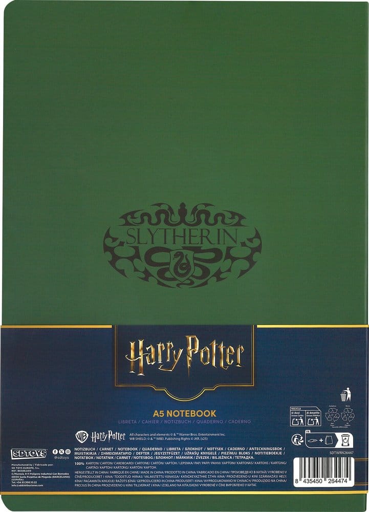 Harry Potter Softcover Notebook Slytherin 21 cm 8435450264474