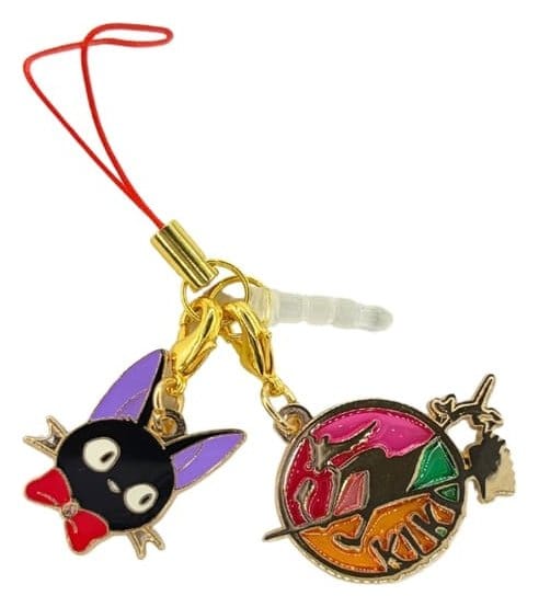 Kiki's Delivery Service Keychain Stained Glass Style Jiji Gold 4954043146446