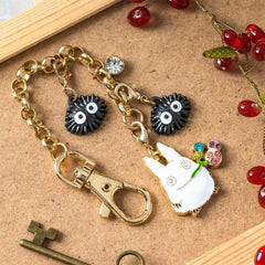 My Neighbor Totoro Charm Chain Keychain Small Totoro & Fruits 4954043146750