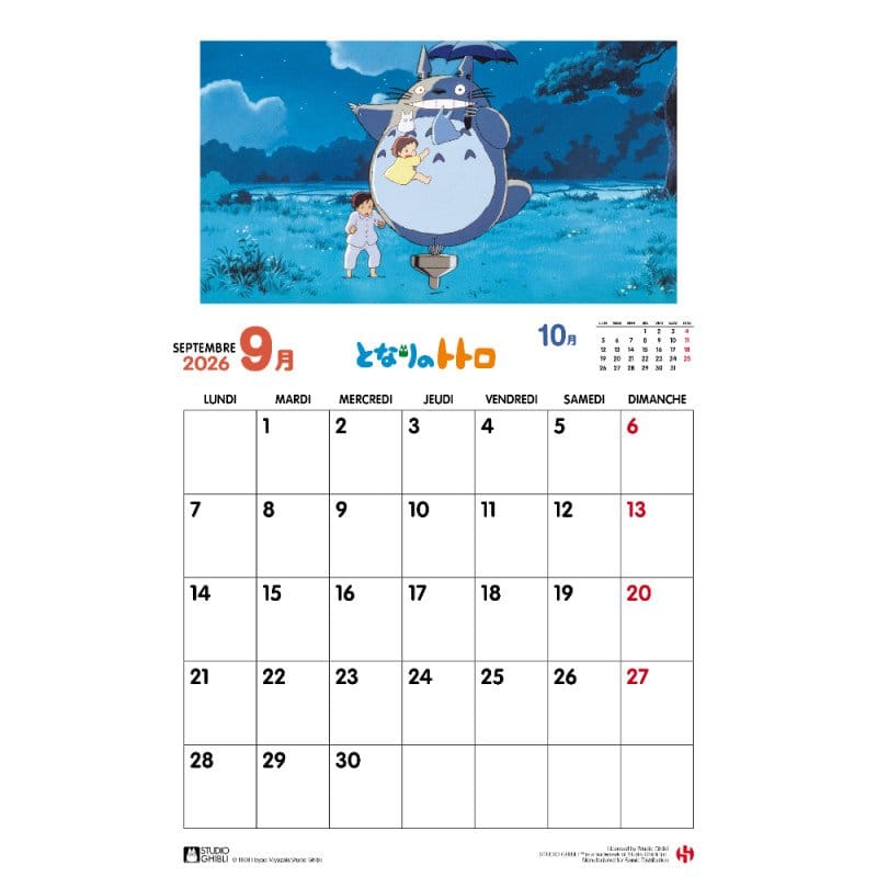 My Neighbor Totoro Calendar 2026 *French Version* 3760372330941
