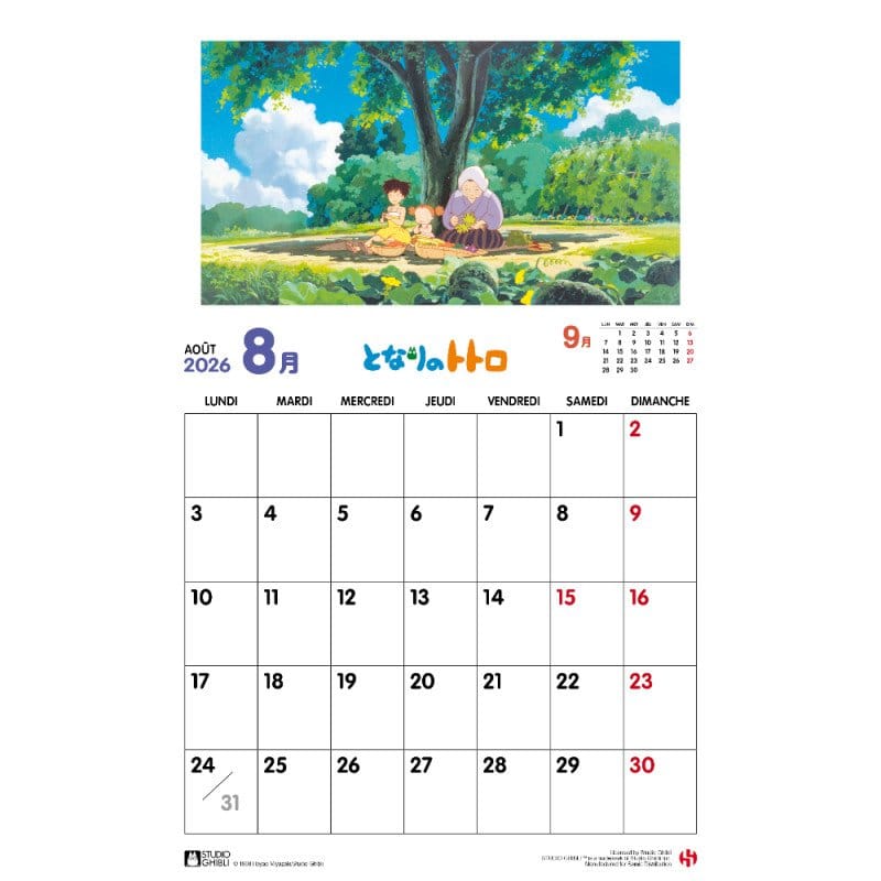 My Neighbor Totoro Calendar 2026 *French Version* 3760372330941