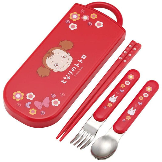 My Neighbor Totoro Chopsticks & Spoon & Fork Set Mei Red 4973307657023