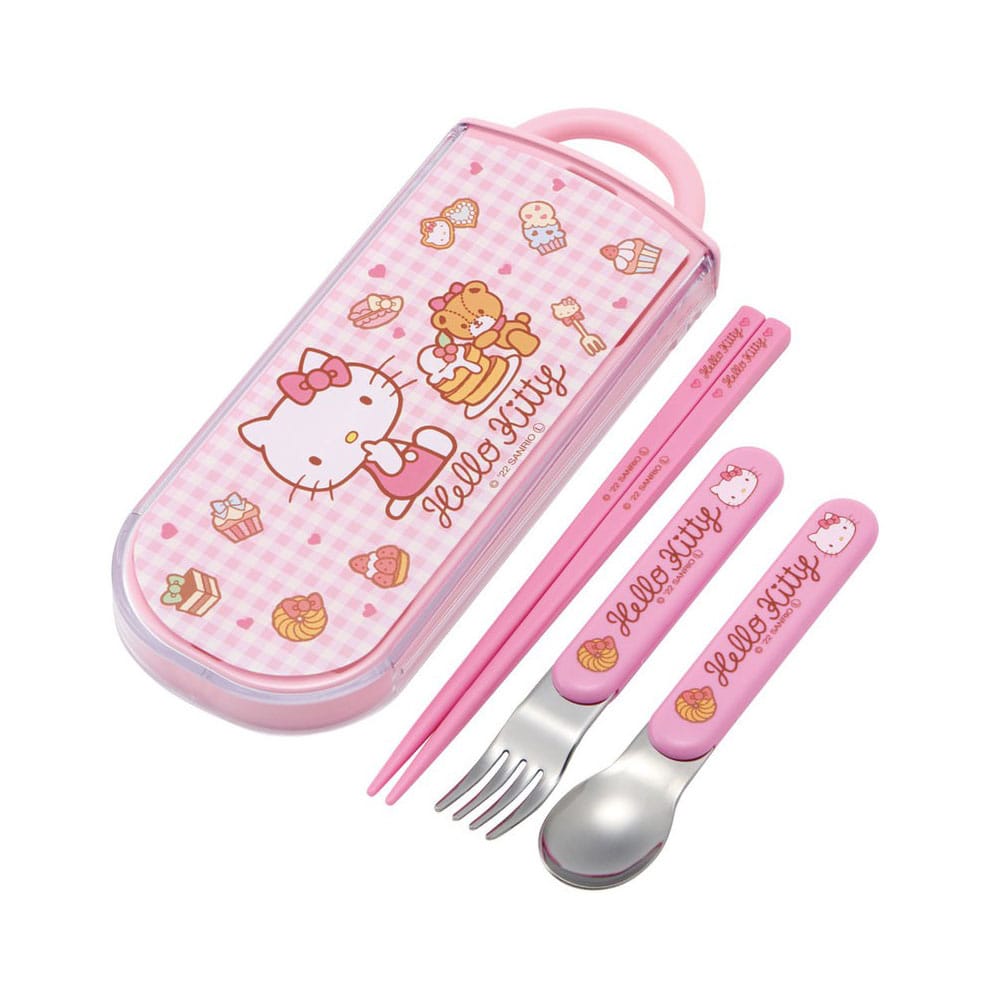 Hello Kitty Chopsticks & Spoon & Fork Set Sweety pink 4973307608100