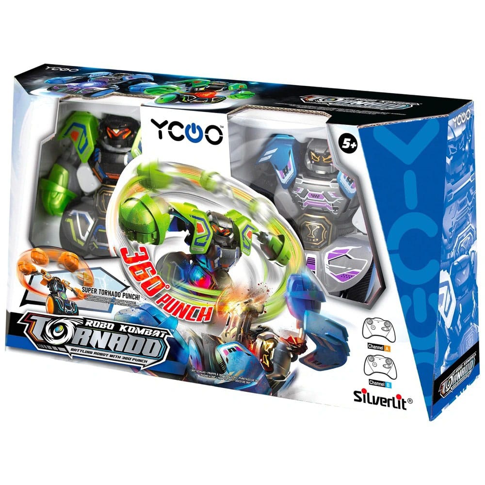 Silverlit Robo Kombat Tornado Remote-Controlled Robots 2er - Set Green/Blue 4891813868842