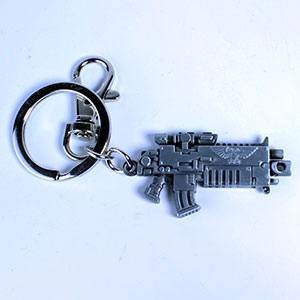 Warhammer 40K Metal Keychain Bolter Metallic Finish - Amuzzi