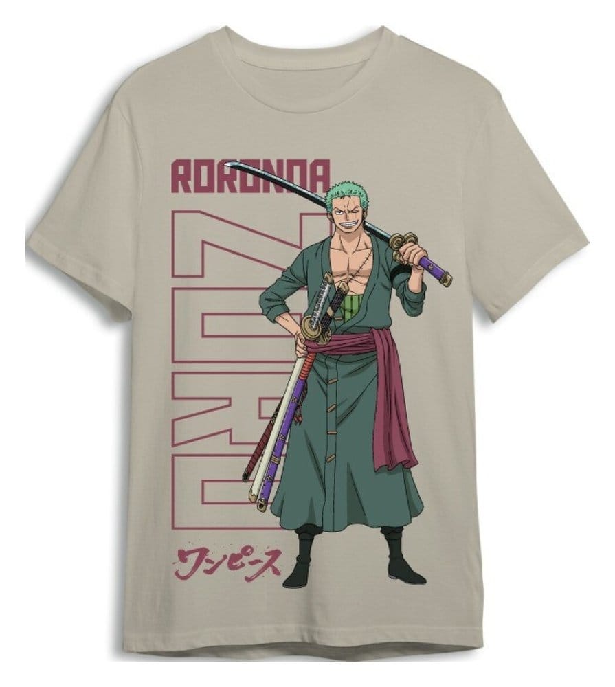 One Piece T-Shirt Roronoa Zoro Sand Size S 8435767621700