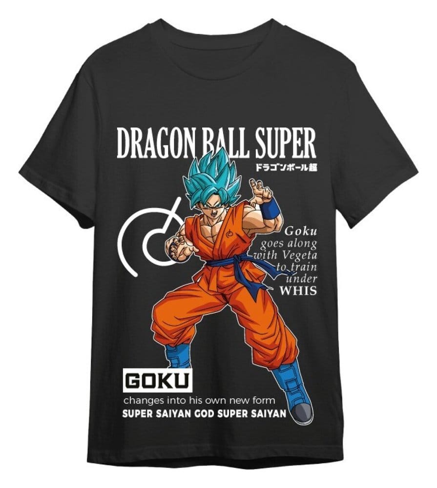 Dragon Ball Super T-Shirt Goku Training Black Size S 8435767624589