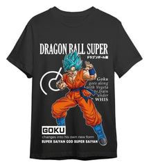Dragon Ball Super T-Shirt Goku Training Black Size S 8435767624589