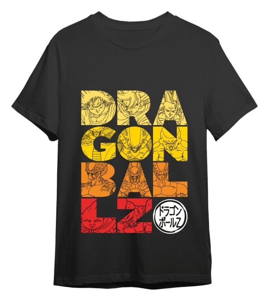 Dragon Ball T-Shirt Letters Black Size S 8435767625463