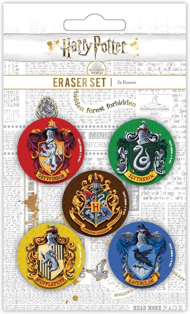 Harry Potter Radierer Set Hogwarts WappenHarry Potter Eraser Set Hogwarts CrestsHarry Potter pack gommes Blasons de PoudlardHarry Potter Pack gomas Escudos de Hogwarts 5051265731050
