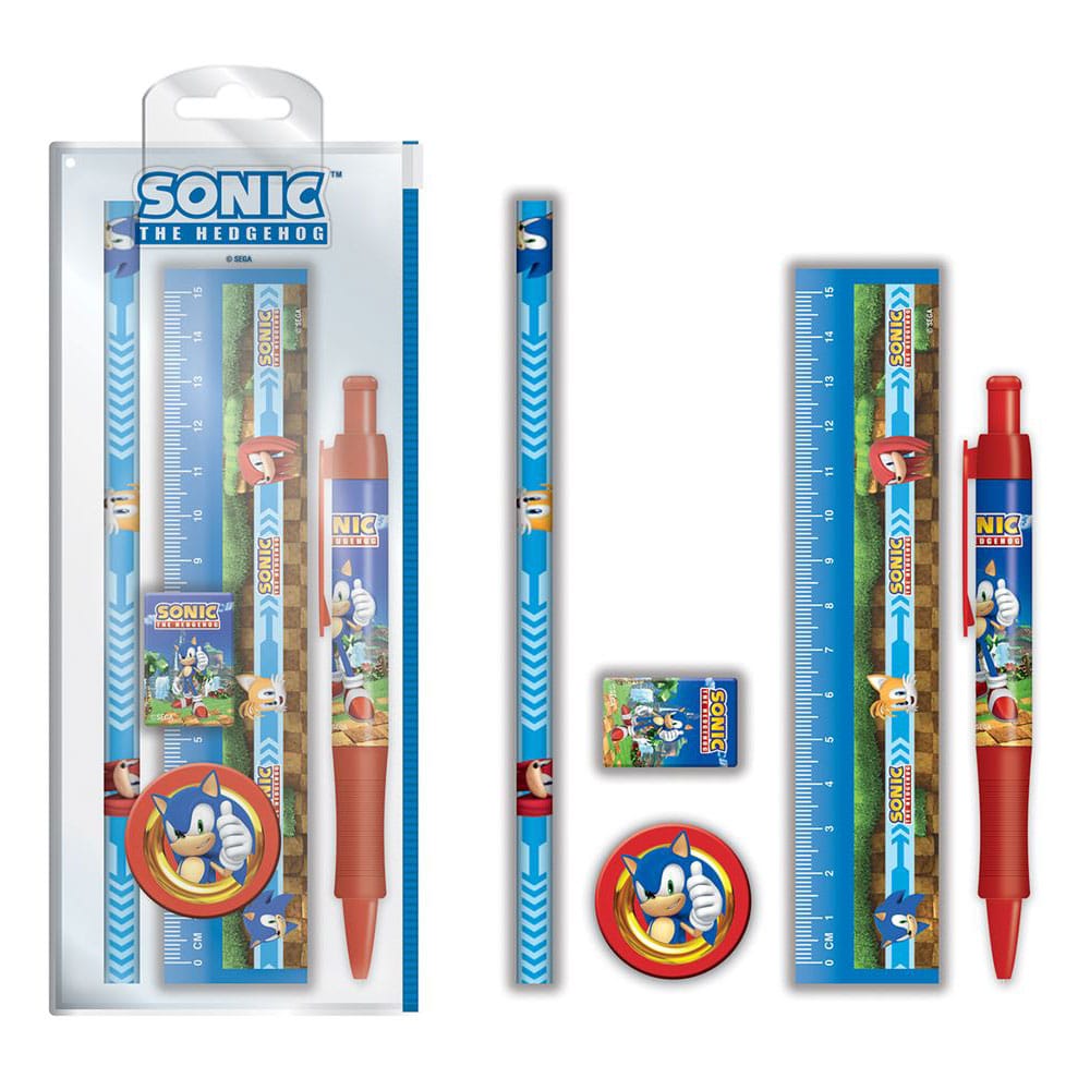 Sonic The Hedgehog 5-Piece Stationery Set Golden Rings 5056480391836