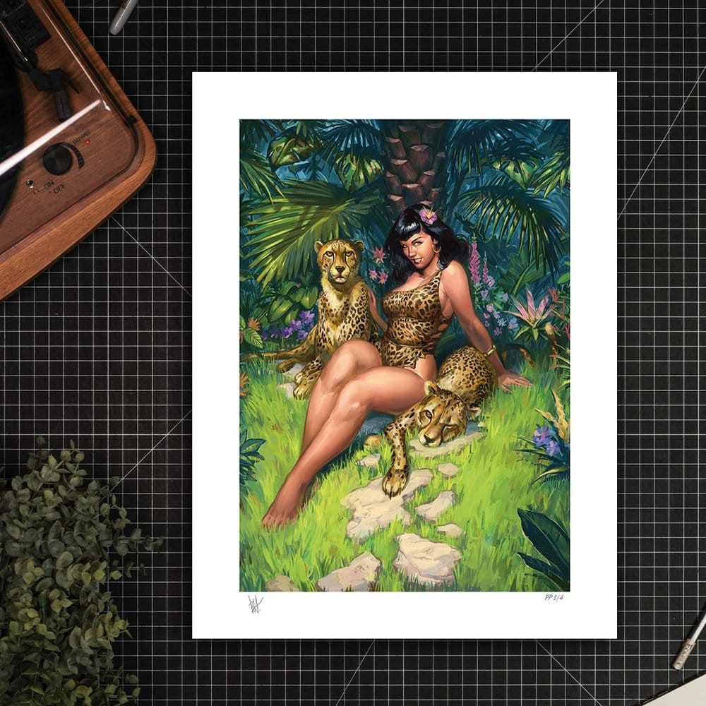 Bettie Page Kunstdruck Jungle Bettie 46 x 61 cm - ungerahmtBettie Page Fine Art Print Jungle Bettie 46 x 61 cm - unframedBettie Page impression Art Print Jungle Bettie 46 x 61 cm - non encadréeBettie Page Litografia Jungle Bettie 46 x 61 cm - sin marco 0747720288027
