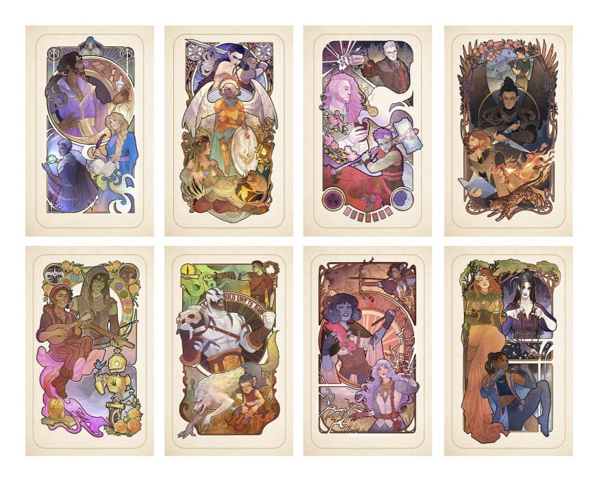Critical Role Art Print 10th Anniversary Art Nouveau Illustrations 46 x 28 cm - unframed (Set of 8) 0747720272903