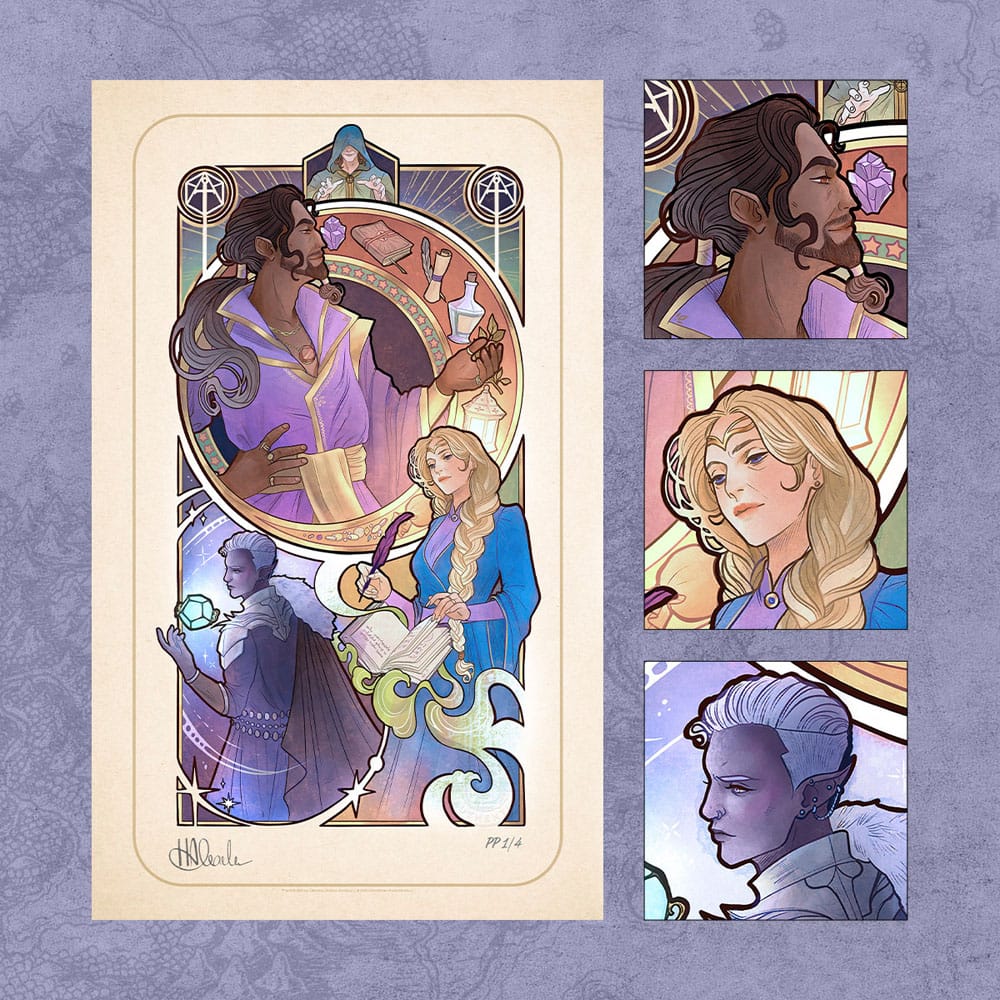 Critical Role Art Print 10th Anniversary Art Nouveau Illustrations 46 x 28 cm - unframed (Set of 8) 0747720272903