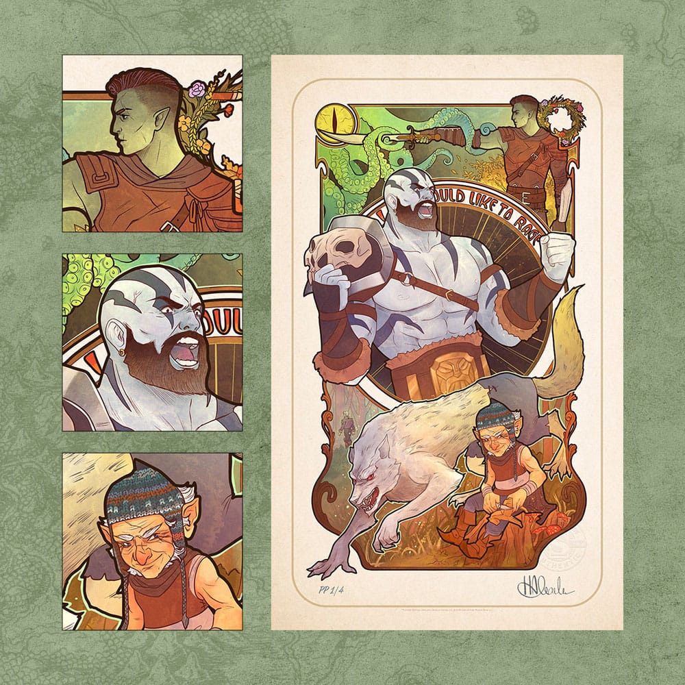 Critical Role Art Print 10th Anniversary Art Nouveau Illustrations 46 x 28 cm - unframed (Set of 8) 0747720272903