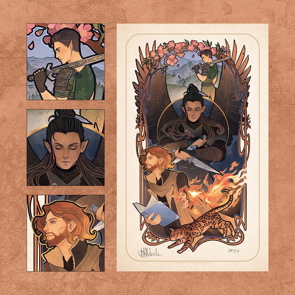 Critical Role Art Print 10th Anniversary Art Nouveau Illustrations 46 x 28 cm - unframed (Set of 8) 0747720272903