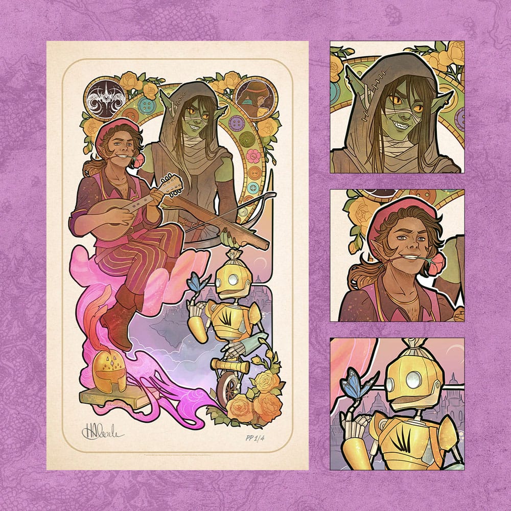 Critical Role Art Print 10th Anniversary Art Nouveau Illustrations 46 x 28 cm - unframed (Set of 8) 0747720272903