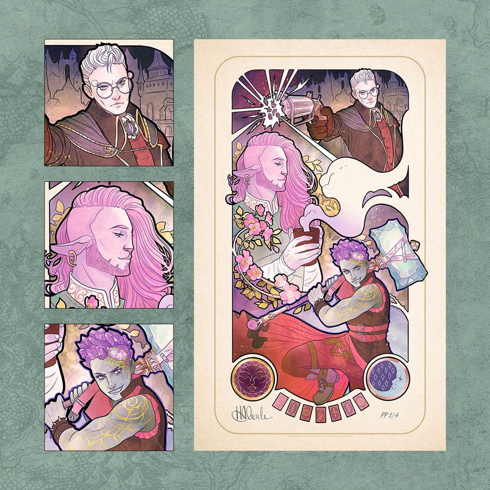 Critical Role Art Print 10th Anniversary Art Nouveau Illustrations 46 x 28 cm - unframed (Set of 8) 0747720272903