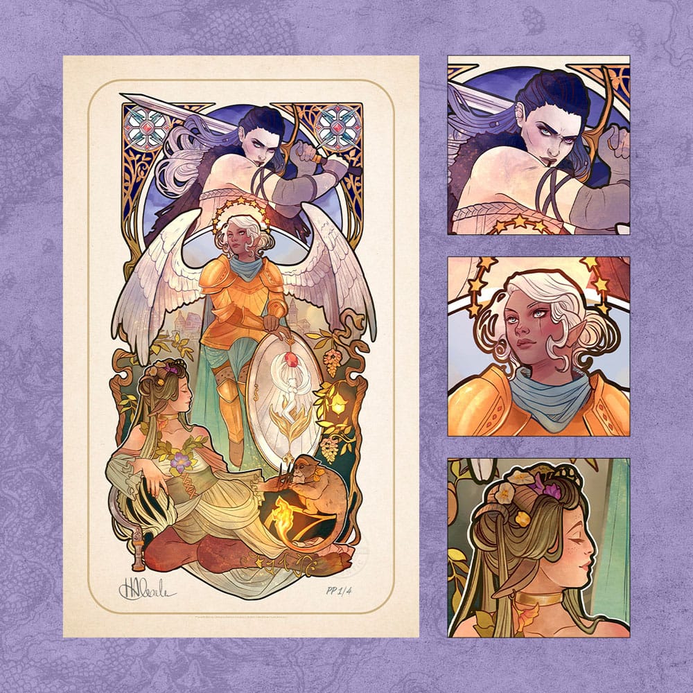 Critical Role Art Print 10th Anniversary Art Nouveau Illustrations 46 x 28 cm - unframed (Set of 8) 0747720272903