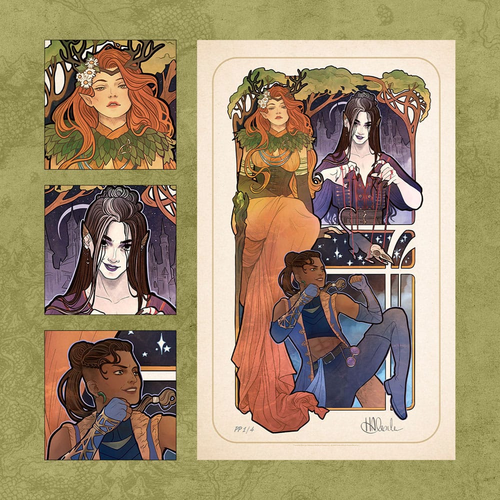 Critical Role Art Print 10th Anniversary Art Nouveau Illustrations 46 x 28 cm - unframed (Set of 8) 0747720272903