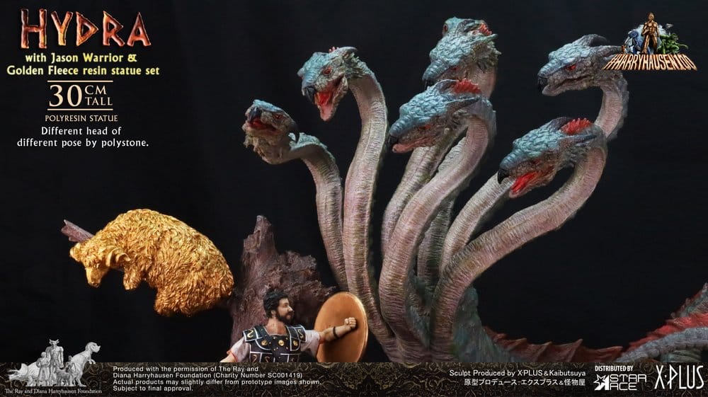 Ray Harryhausen Painted Statue Hydra with Jason Warrior & Golden Fleece Resin Statue Set 30 cm 4897057886802