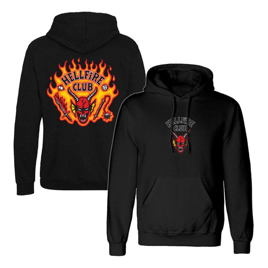 Stranger Things Hooded Sweater Hellfire Club Flames Size S 5056811547444
