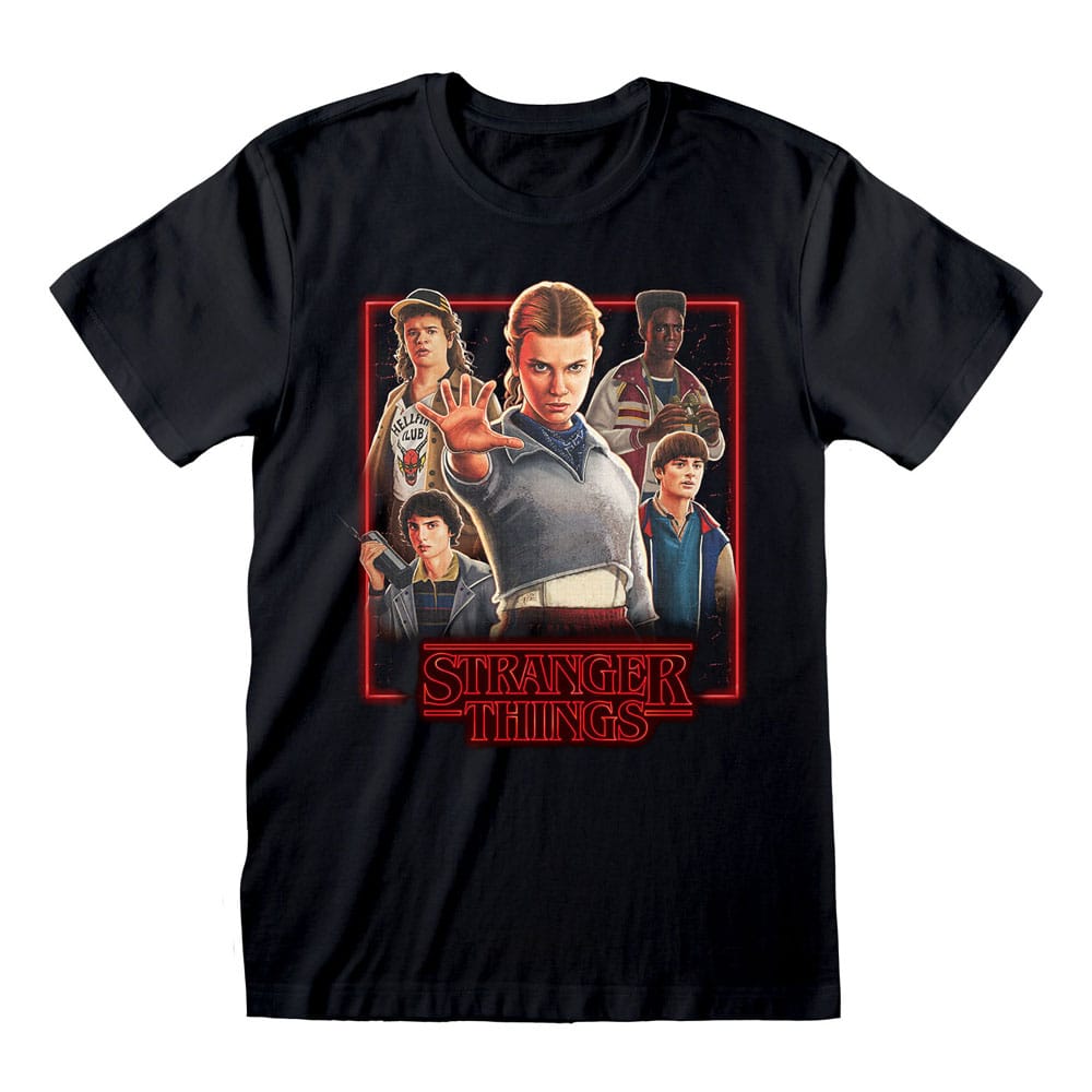 Stranger Things T-Shirt Characters in Glowing Box Size S 5056811571647
