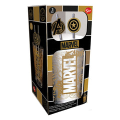 Marvel Glass Tumbler with Straws Logo & Avengers 485 ml 8412497311194