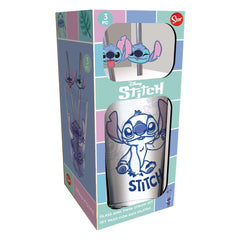 Lilo & Stitch Glass Tumbler with Straws Stitch 485 ml 8412497317196