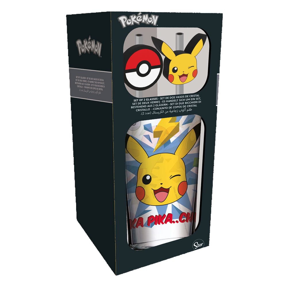 Pokémon Glass Tumbler with Straws Pikachu 485 ml 8412497922154