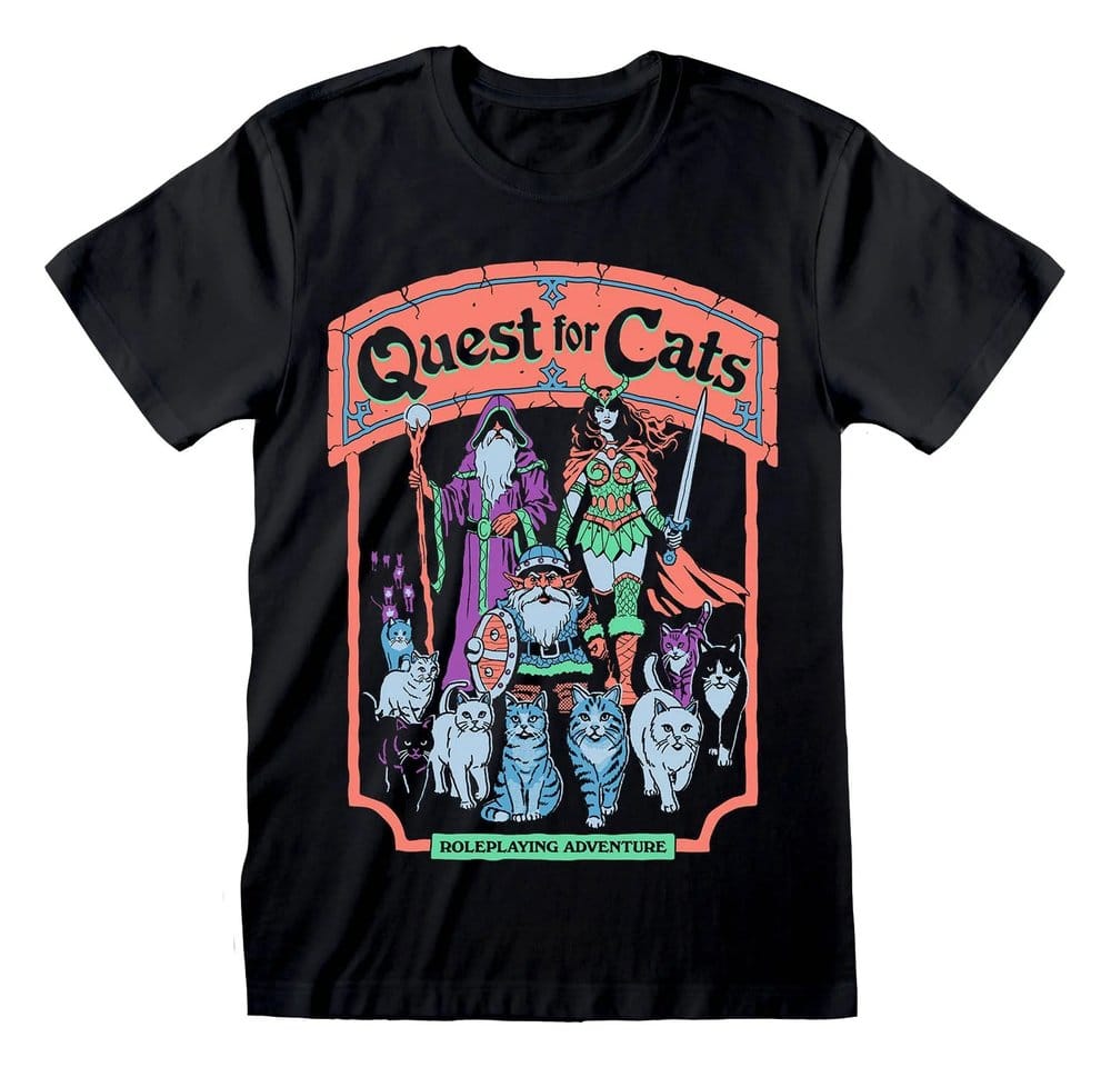 Steven Rhodes T-Shirt Quest For Cats Black Size S 5056811545143