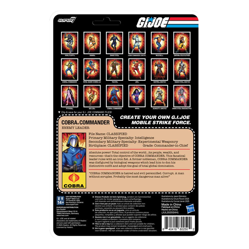GI Joe ReAction+ Action Figure Wave 06 Cobra Commander (Movie, Black Cape) 10 cm   0840418802502