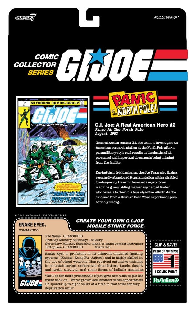 G.I. Joe ReAction+ Action Figure Snake Eyes (Skybound Comic Box Series, Issue #2) 0840418822777