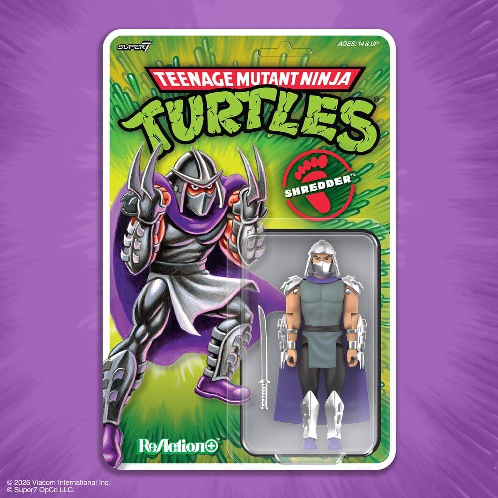 Teenage Mutant Ninja Turtles ReAction+ Action Figure Wave 01 Shredder 0840418807149