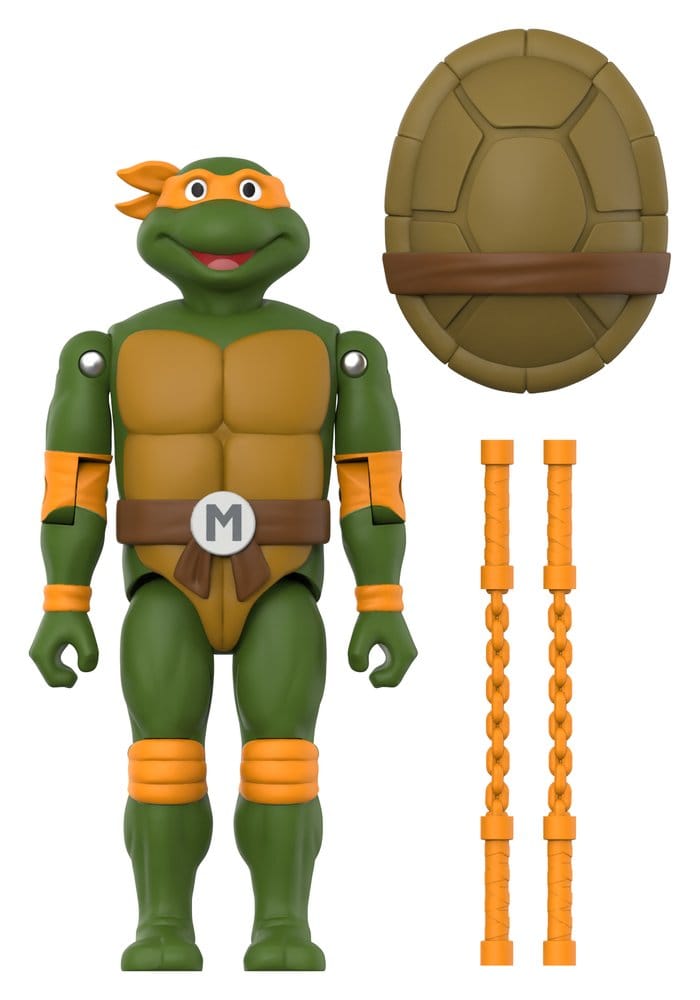 Teenage Mutant Ninja Turtles ReAction+ Action Figure Wave 02 Michelangelo 0840418807613