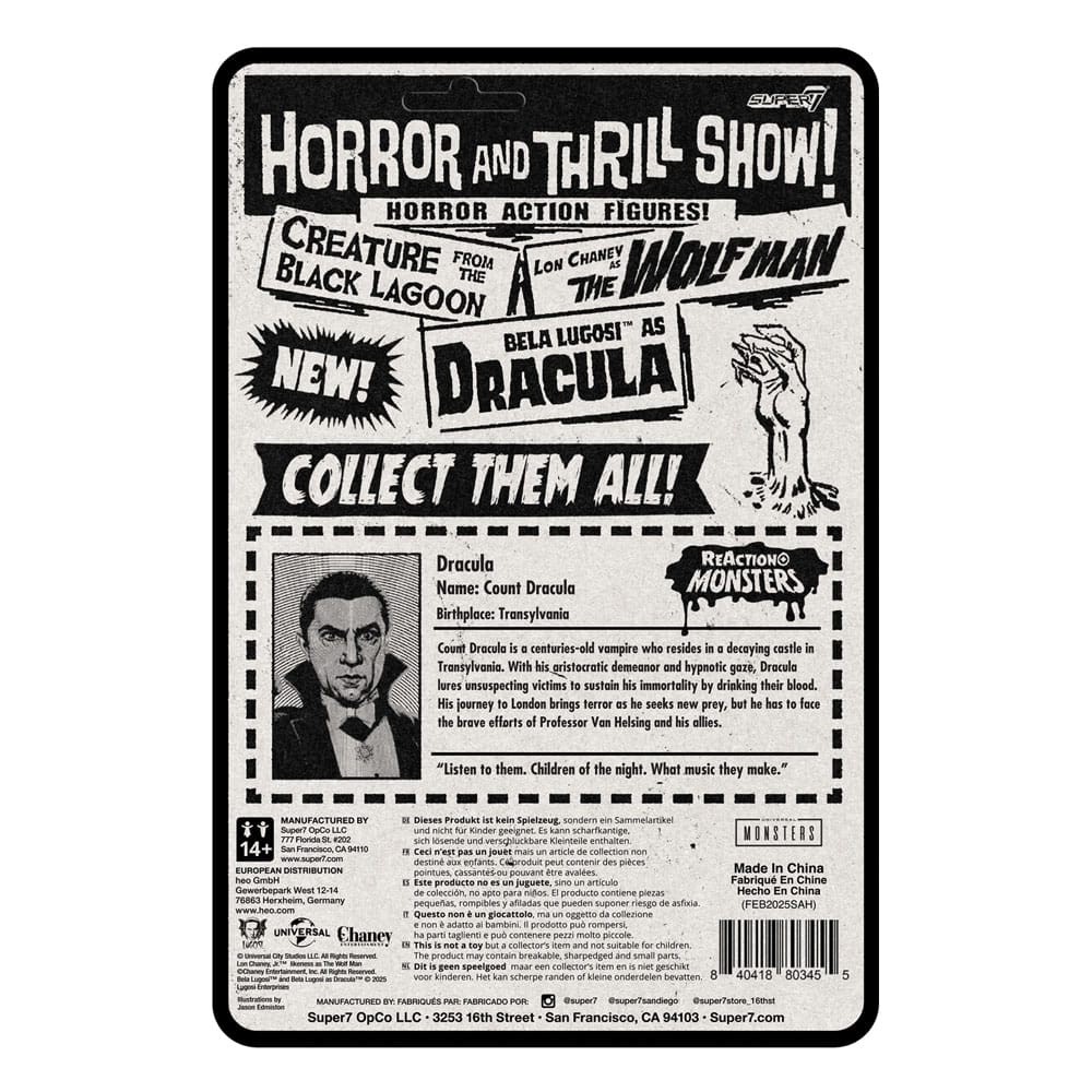 Universal Monsters ReAction+ Action Figure Wave 1 Dracula 10 cm  0840418803455