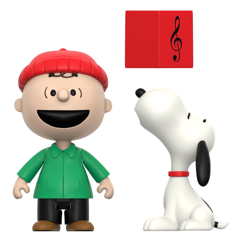 Peanuts ReAction Action Figures 2-Pack Brown and Snoopy (Caroling) 10 cm                     0840418808771