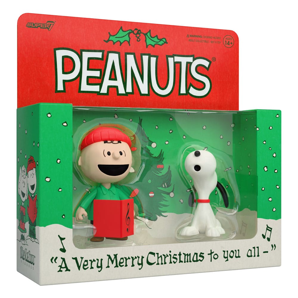 Peanuts ReAction Action Figures 2-Pack Brown and Snoopy (Caroling) 10 cm                     0840418808771