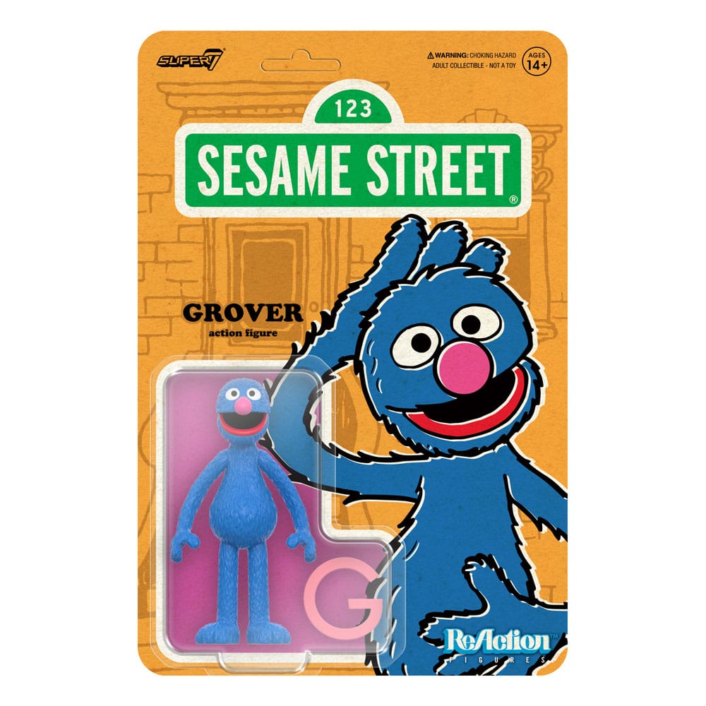 Sesame Street ReAction Action Figure Wave 05 Grover 10 cm      0840418801949