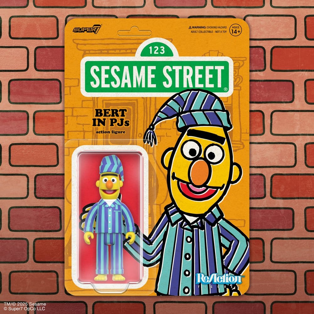 Sesame Street ReAction Action Figure Wave 06 Bert (PJ) 10 cm       0840418823156