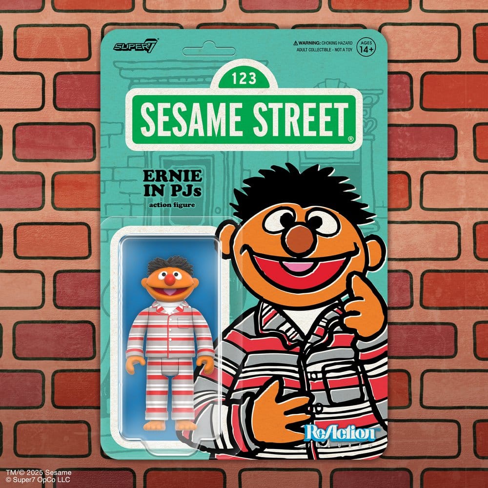 Sesame Street ReAction Action Figure Wave 06 Ernie (PJs) 10 cm       0840418825006