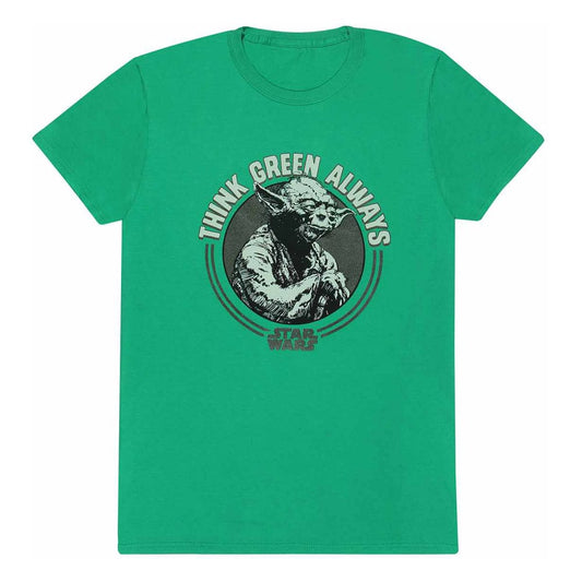 Star Wars T-Shirt Yoda Think Green Size L 5056688515102