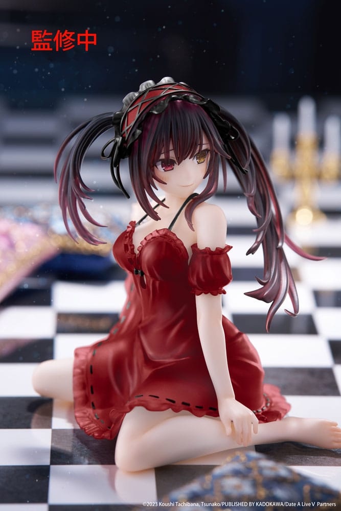 Date A Live V PVC Statue Desktop Cute Figure Kurumi Tokisaki Nightwear Ver. Renewal 13 cm 0840342403998