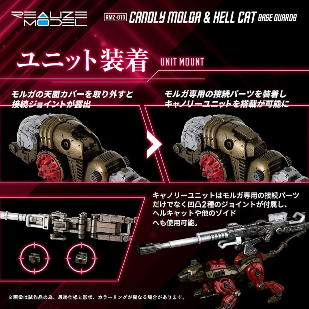 Zoids Plastic Model Kits 2-Pack 1/100 RMZ-010 Canoly Molga & Hell Cat Base Guards Sets 20 cm 4904810954378