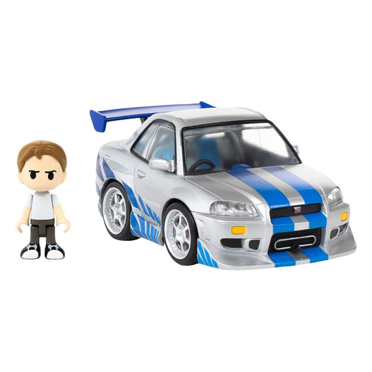 Fast & Furious Q-Village Vehicle with mini-figure Nissan Skyline GT-R (R34) 9 cm 4904810997290