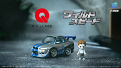 Fast & Furious Q-Village Vehicle with mini-figure Nissan Skyline GT-R (R34) 9 cm 4904810997290